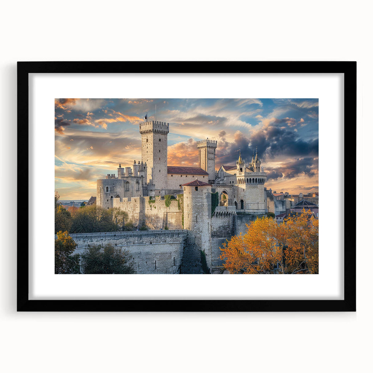 Extra large abstract art print featuring vibrant, colorful textures on a black framed canvas, ideal for living room decor.