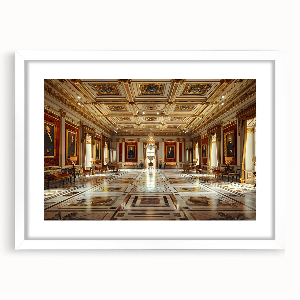 Extra large abstract art print featuring textured design in neutral tones on a white framed canvas.