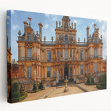 Large acrylic print of a classic palace architecture in muted beige and cream tones, ideal for kitchen wall art.