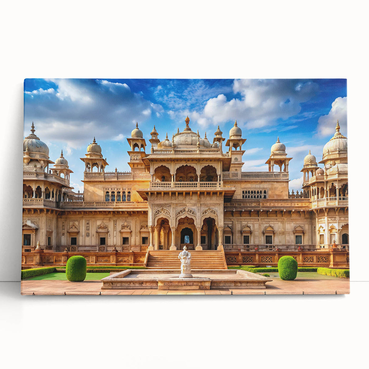 Black and white photo of a leaning palace on stretched canvas, ideal for kitchen wall art or bedroom ambiance.