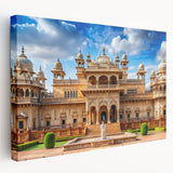 Large art print of a grand palace architecture in muted earth tones on stretched canvas, suitable for kitchen wall art.