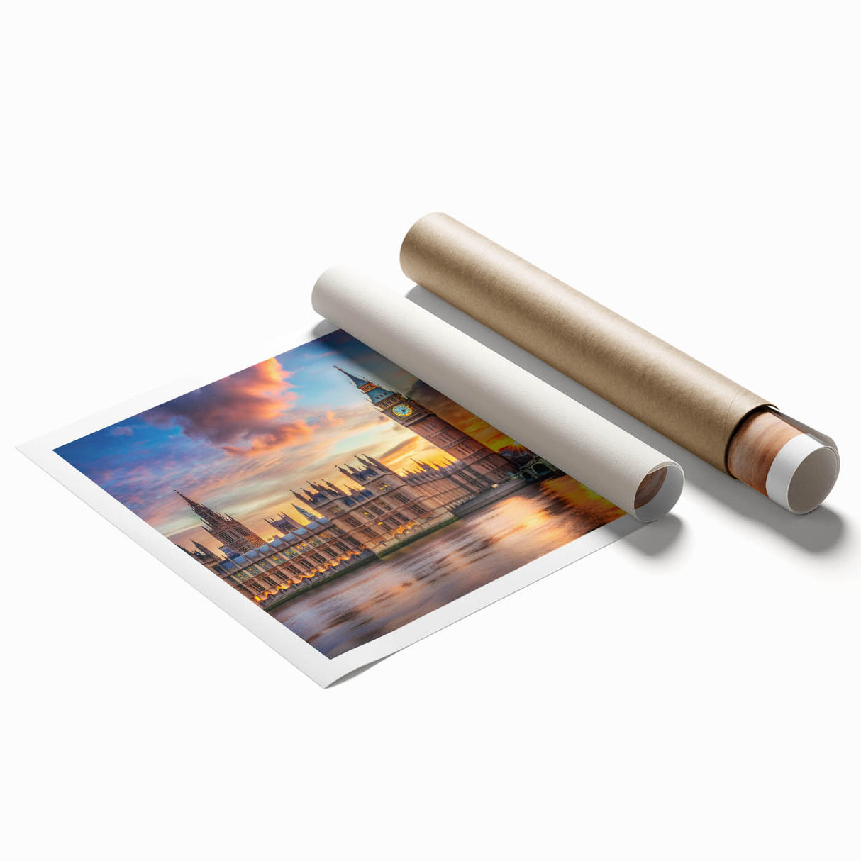 Extra large rolled print featuring a detailed floral palace design in muted gold and white tones.