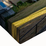 Black and white large art canvas of a detailed palace design, ideal for bedroom wall decor.