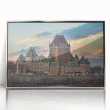 Art deco poster of a palace design in silver acrylic frame, suitable for modern nursery decor.