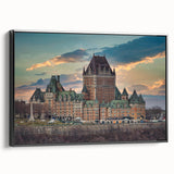 Black and white framed canvas of a vintage palace design, ideal for bedroom wall decor.