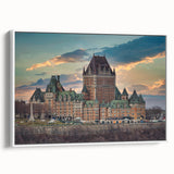 Framed canvas of a vintage palace design in black and white, ideal for bedroom wall art.