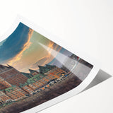 Extra large wall art featuring line art flowers in black and white, printed on rolled canvas.