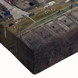 Black and white landscape painting of a palace on stretched canvas, ideal for bedroom wall art.