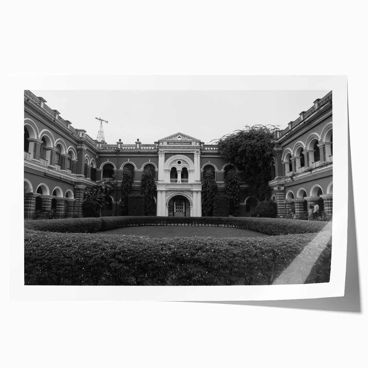 Extra large rolled print of a palace architecture design in muted earth tones, suitable for art wall dining room.