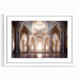 Extra large abstract art print featuring textured designs in neutral shades, framed in white, ideal for living room decor.