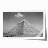 Extra large rolled print of pyramids with muted earth tones, ideal for art wall dining room.