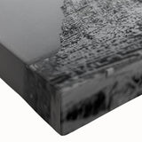 Large art of pyramids in a landscape painting on stretched canvas, in black and white tones, ideal for bedroom wall decor.
