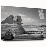 Large abstract wall art of pyramids in muted earth tones on acrylic glass, suitable for bedroom or dining room decor.