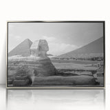 Art deco poster featuring a stylized pyramid design in silver tones on framed acrylic, suitable for modern art wall decor.