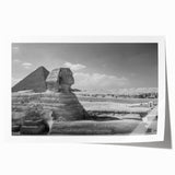 Extra large rolled print of abstract pyramids in muted earth tones, ideal for art wall dining room.