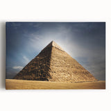 Black and white photograph of pyramids on stretched canvas, suitable for kitchen art.