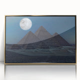 Mid-century modernist pyramid design in gold and black on acrylic, ideal for nursery wall art.