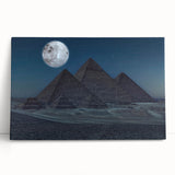 Black and white photograph of pyramids, printed on large stretched canvas, suitable as kitchen wall art or for bedroom decor.