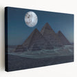 Large canvas print of geometric pyramids in muted earth tones, suitable for kitchen wall art.