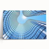 Black and white photo of skyscrapers on stretched canvas, ideal for kitchen wall art or bedroom ambiance.
