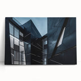 Black and white photo of skyscrapers on stretched canvas, ideal for kitchen wall art or bedroom ambiance.