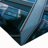 Black and white large art of a skyscraper landscape on stretched canvas, ideal for bedroom wall decor.