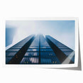 Extra large rolled print of a skyscraper design in grayscale, ideal for art wall dining room.