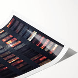 Extra large rolled print featuring line art flowers in black on white, ideal for large living room wall art.