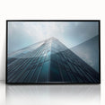 Large abstract wall art featuring a black and white skyscraper design on a framed acrylic, ideal for modern office spaces.
