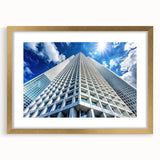 Textured abstract art print of a skyscraper design in muted gray tones on a framed canvas, suitable for bedroom decor.
