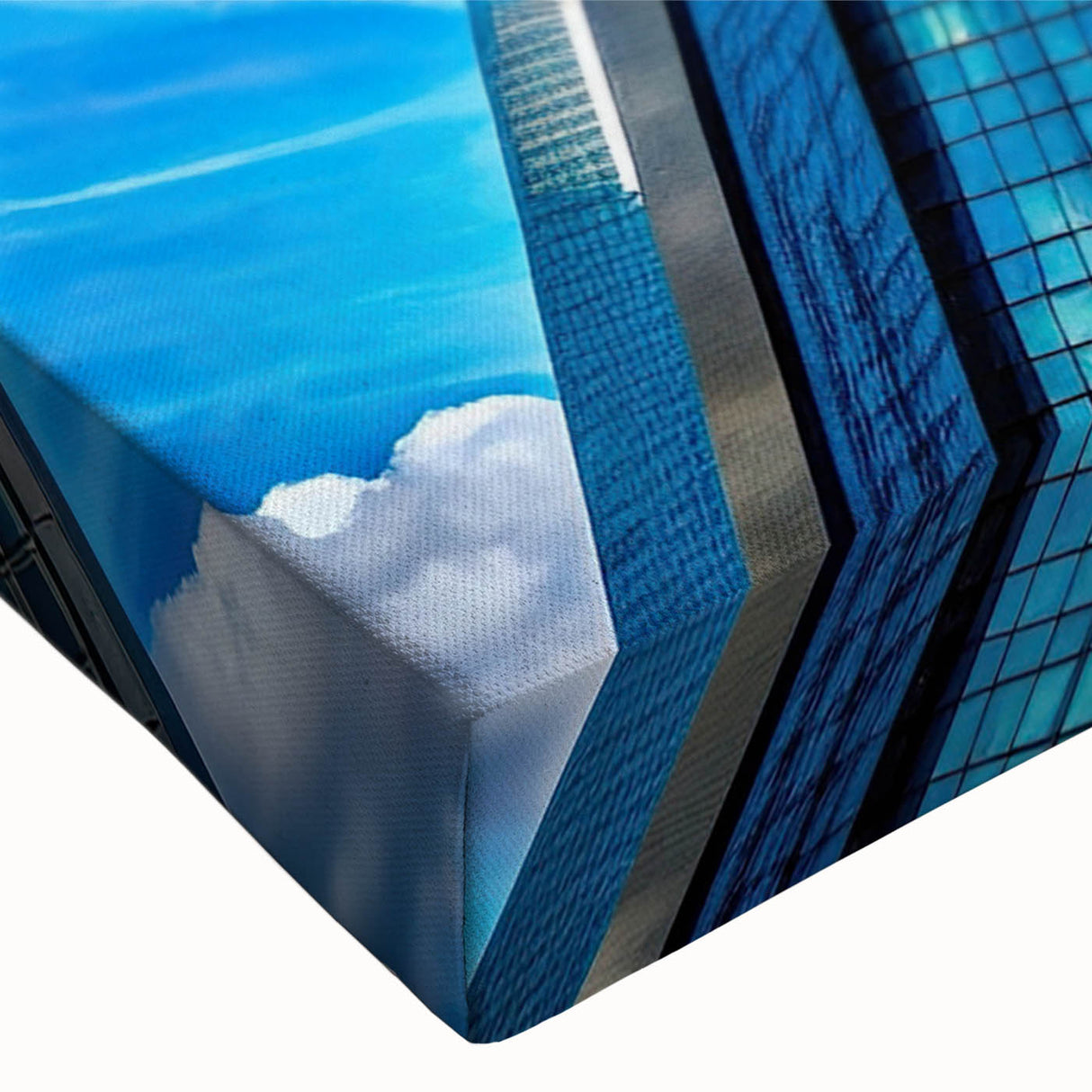 Black and white large art canvas showcasing a detailed skyscraper design, suitable for bedroom wall decor.