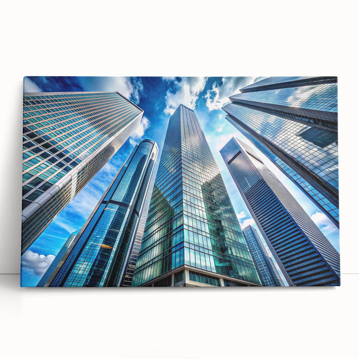 Black and white large canvas print of a detailed skyscraper design, suitable as kitchen wall art or for bedroom ambiance.