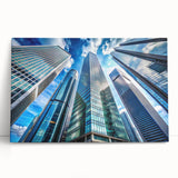 Black and white large canvas print of a detailed skyscraper design, suitable as kitchen wall art or for bedroom ambiance.