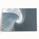 Black and white photograph of skyscrapers on stretched canvas, suitable for kitchen wall art or bedroom.