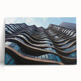 Black and white photo of skyscrapers on stretched canvas, ideal for kitchen wall art or bedroom ambiance.