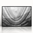 Large abstract wall art of skyscraper design in black and gray tones on framed acrylic, suitable for modern art wall decor.