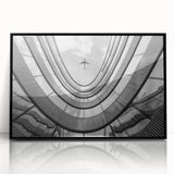 Large abstract wall art of skyscraper design in black and gray tones on framed acrylic, suitable for modern art wall decor.
