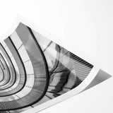 Extra large wall art featuring line art flowers in black and white, ideal for large living room decor.