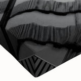 Black and white large art canvas featuring a detailed skyscraper design, suitable for bedroom wall decor.