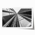 Rolled print of a skyscraper design in monochrome, ideal for art wall dining room.