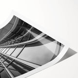 Extra large wall art featuring line art flowers on a rolled print, with a monochrome palette.