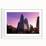 Extra large abstract art print featuring textured skyscraper designs in gray tones on a framed white mat.