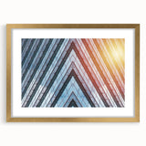 Textured abstract art print of skyscrapers in neutral tones on a framed canvas, suitable for bedroom decor.