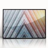 Large abstract wall art featuring a black and white skyscraper design on a framed acrylic, ideal for modern office decor.