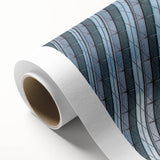 Art Deco style skyscraper illustration in monochrome, printed on rolled canvas.