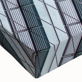 Black and white large art print of a skyscraper landscape on stretched canvas, suitable for bedroom wall decor.