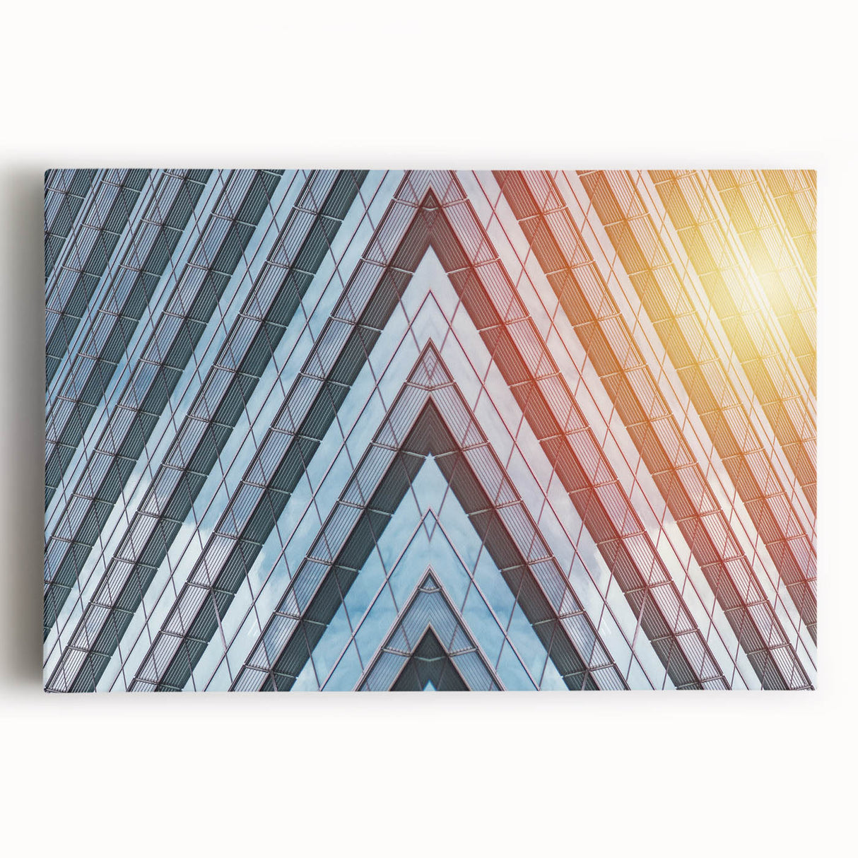 Black and white photo of skyscrapers on stretched canvas, suited for kitchen wall art.