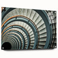 Acrylic print of a large abstract staircase design in monochrome shades, ideal for modern bedroom or dining room decor.