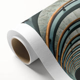 Spiral staircase in monochrome, extra large rolled canvas, suitable for art wall dining room.