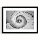 Extra large abstract art print featuring a colorful, textured staircase design on a framed black mat.